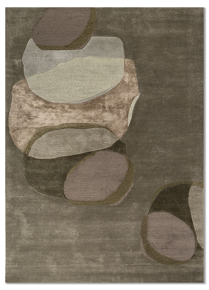  green wool and viscose Hand Tufted Rug