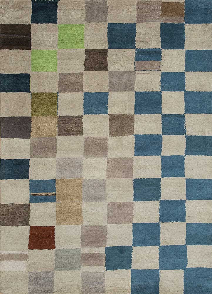 clan blue wool  Rug - HeadShot