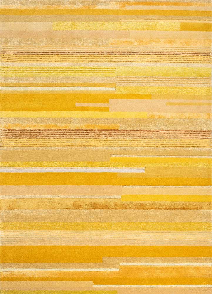  gold wool and viscose Hand Tufted Rug