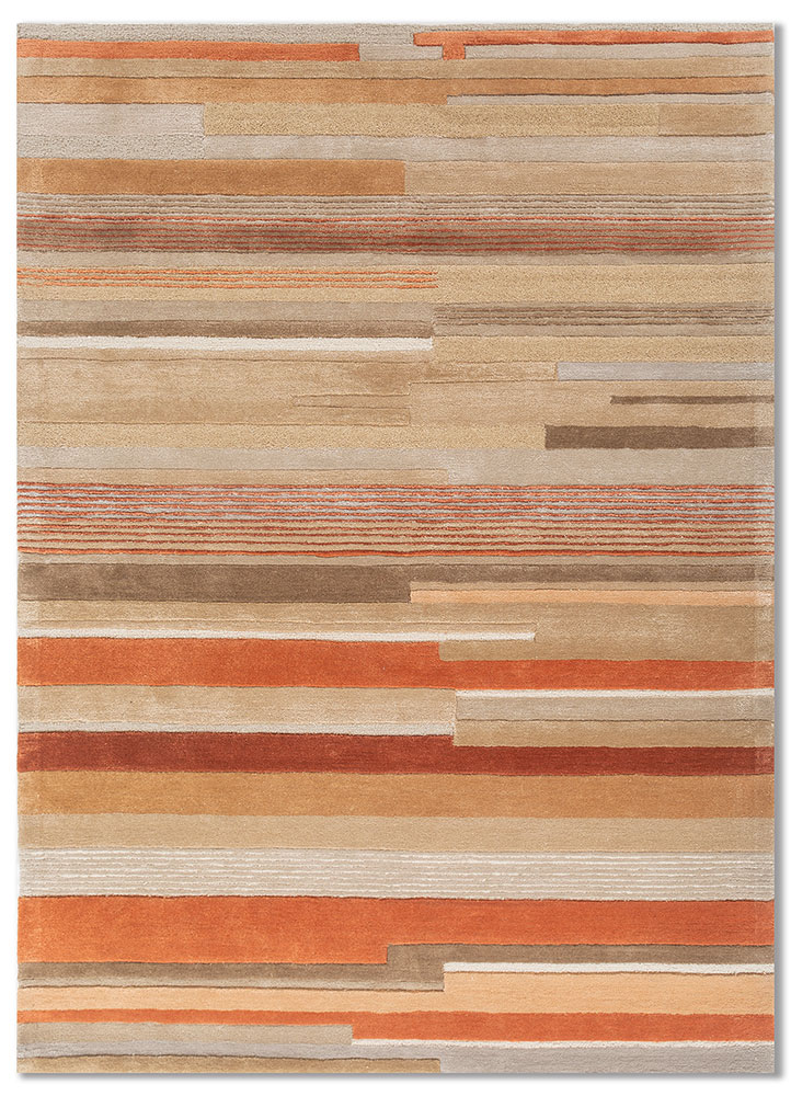 acar ivory wool and viscose Hand Tufted Rug - HeadShot