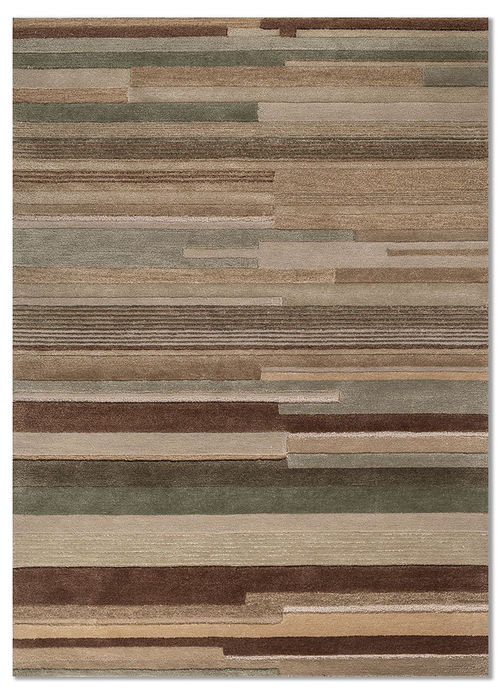  green wool and viscose Hand Tufted Rug