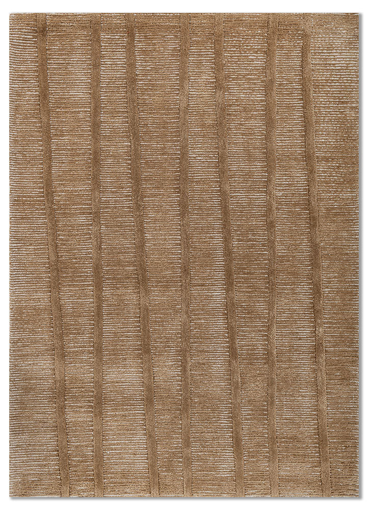  ivory wool and viscose Hand Tufted Rug