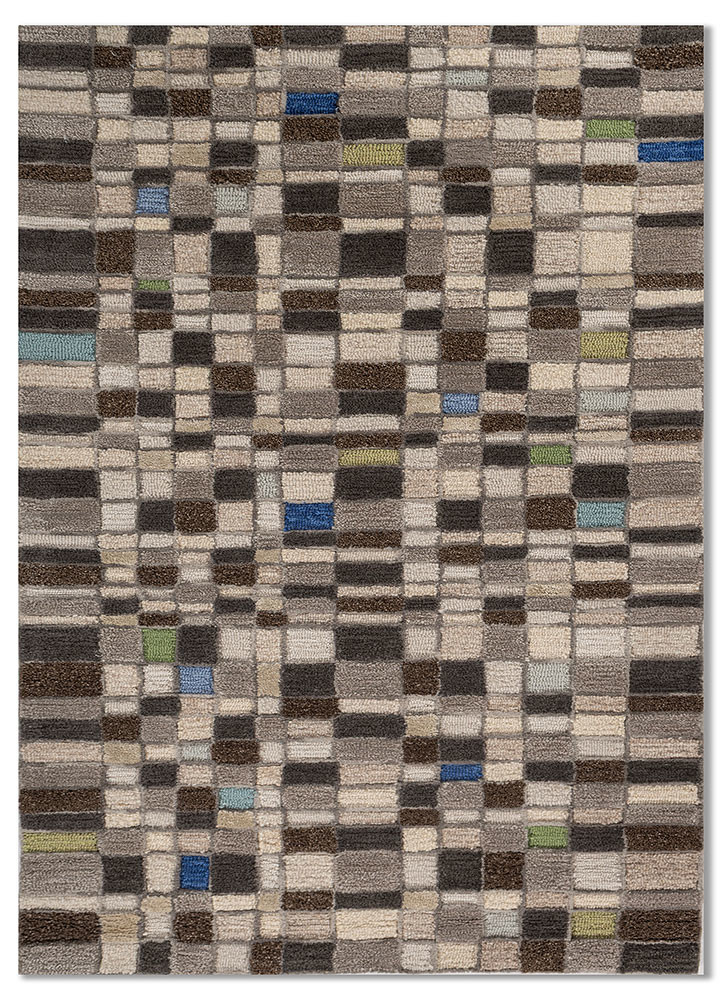  ivory wool and viscose Hand Tufted Rug