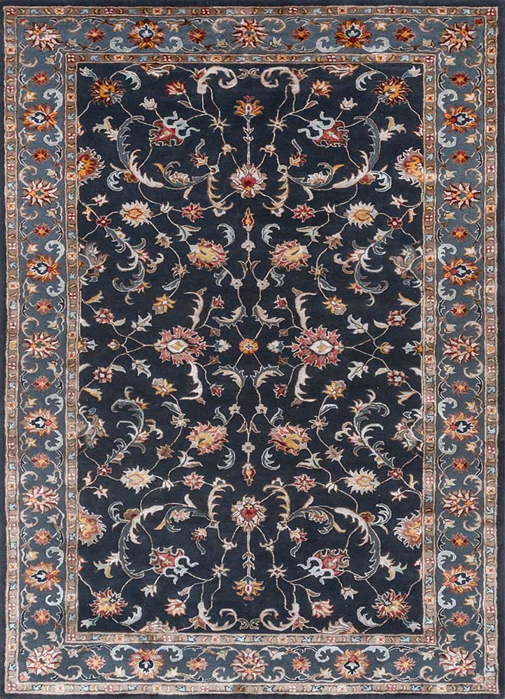 kasbah blue wool and bamboo silk Hand Tufted Rug - HeadShot