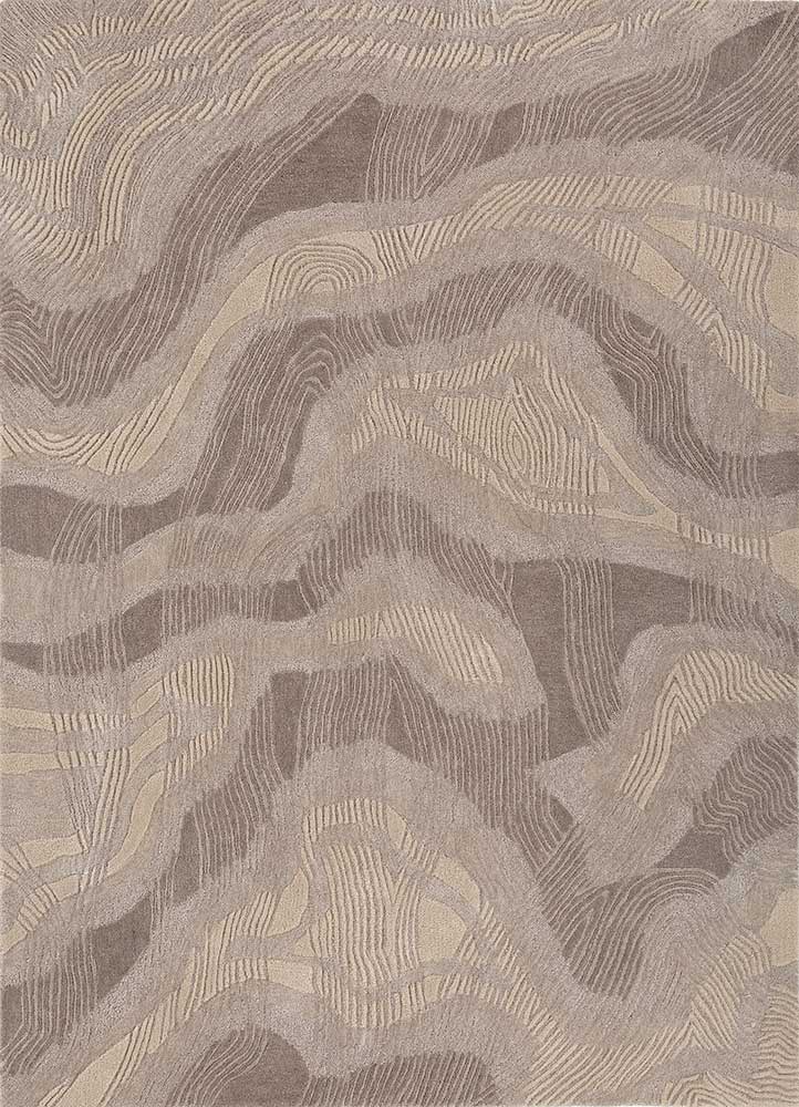 modo beige and brown wool Hand Tufted Rug - HeadShot