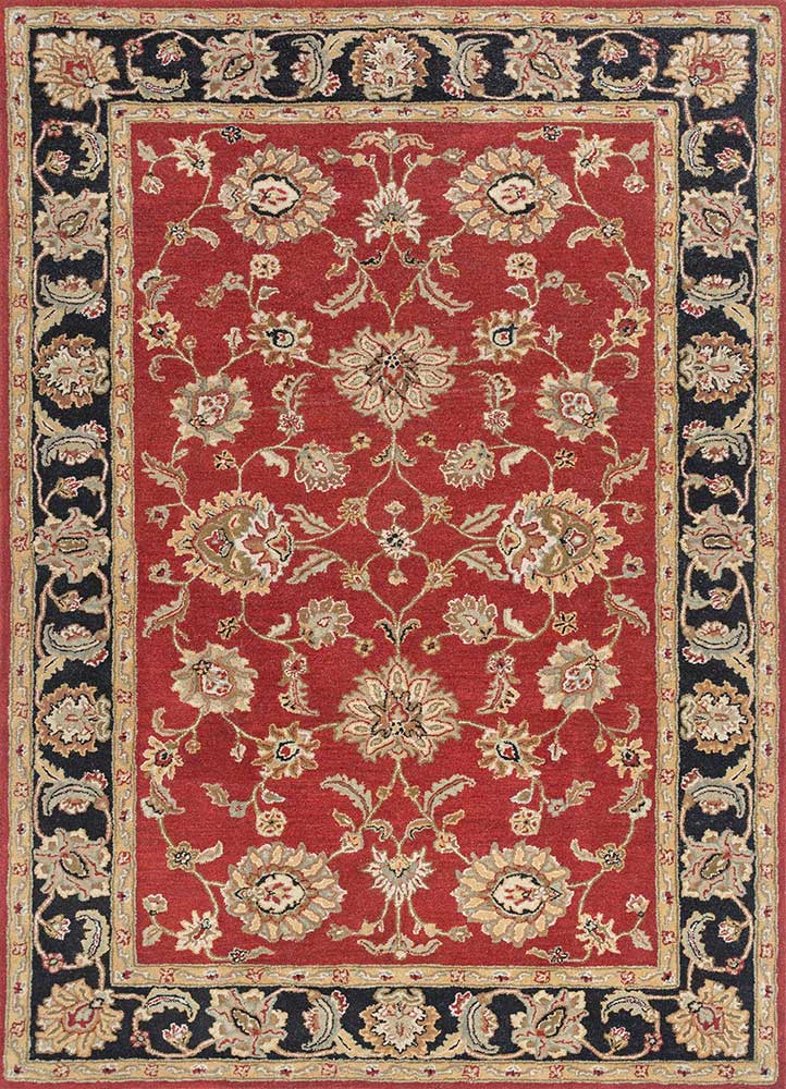 kasbah red and orange wool Hand Tufted Rug - HeadShot