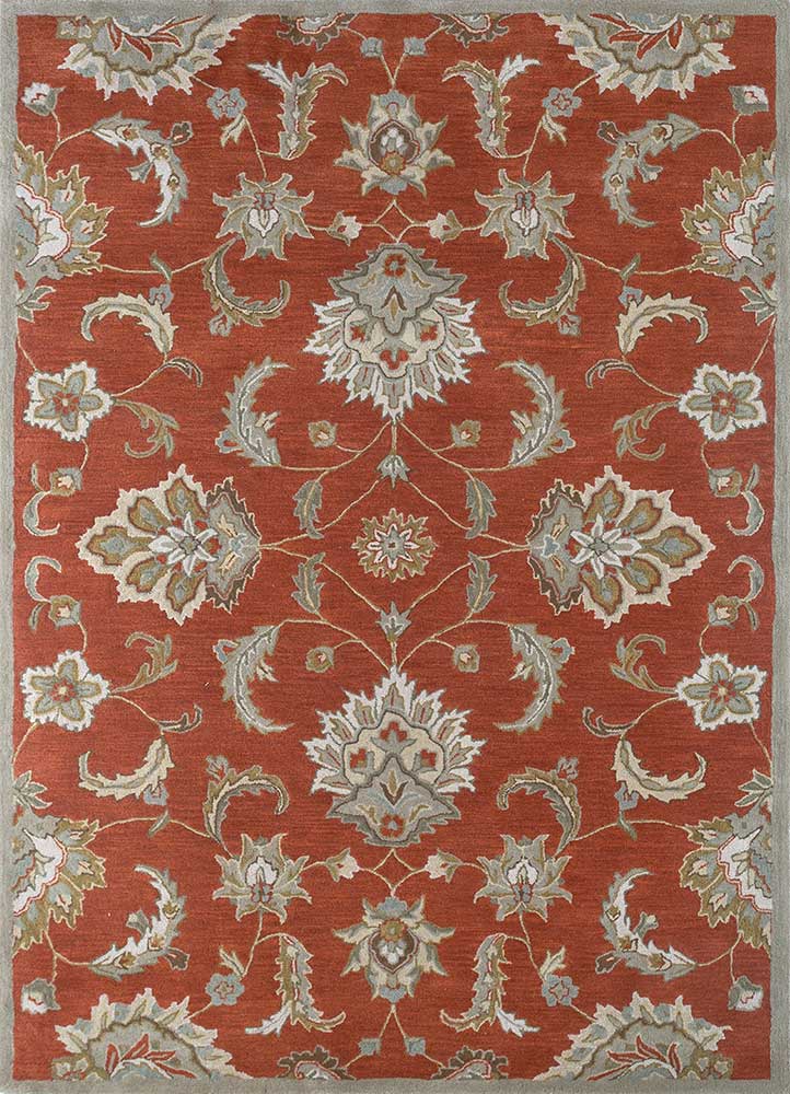  red and orange wool Hand Tufted Rug