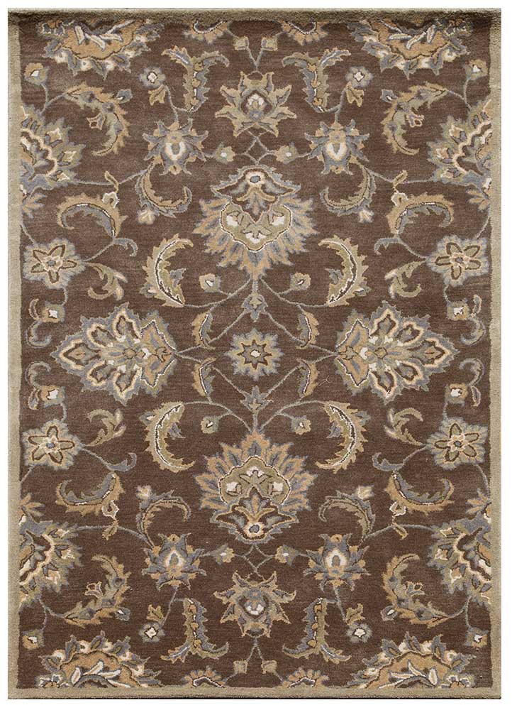  beige and brown wool Hand Tufted Rug