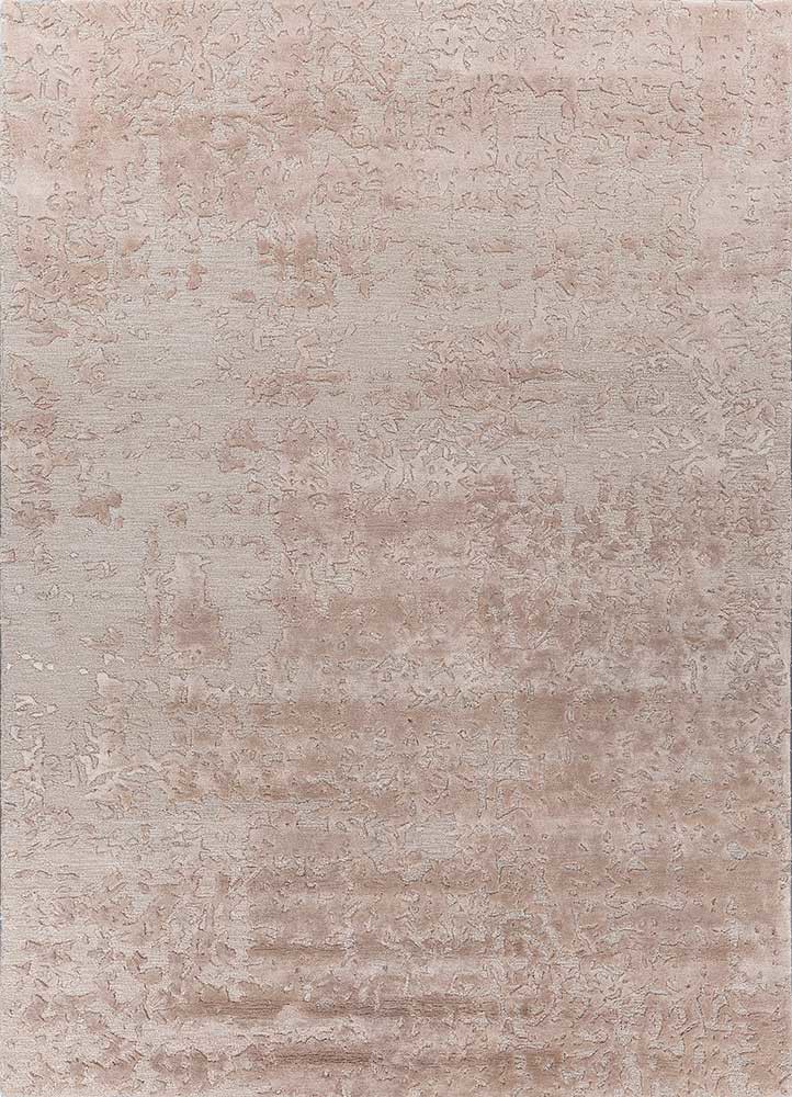  beige and brown wool and viscose Hand Tufted Rug