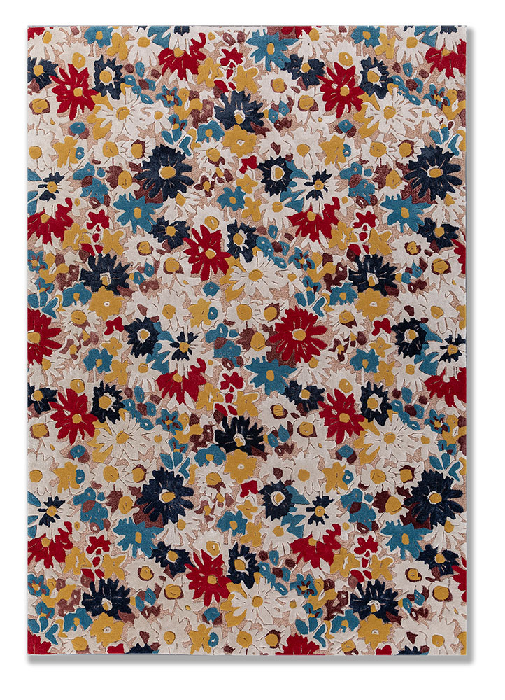 hacienda red and orange wool and viscose Hand Tufted Rug - HeadShot