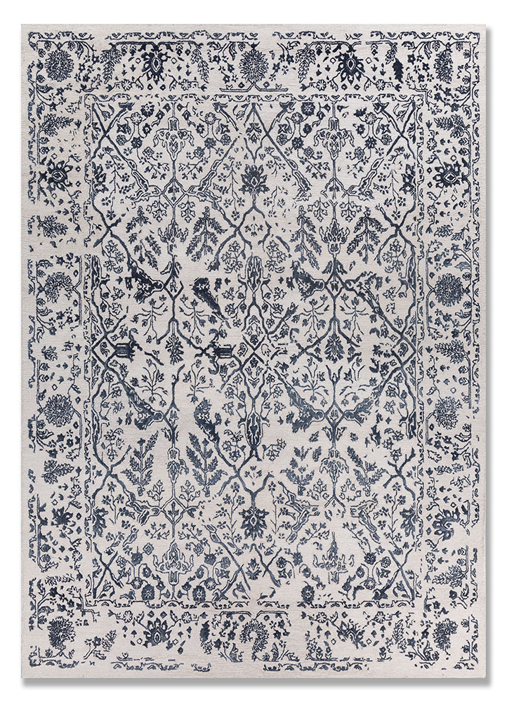 imara ivory wool and viscose Hand Tufted Rug - HeadShot