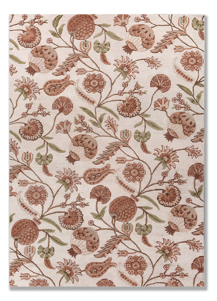 hacienda ivory wool and viscose Hand Tufted Rug - HeadShot