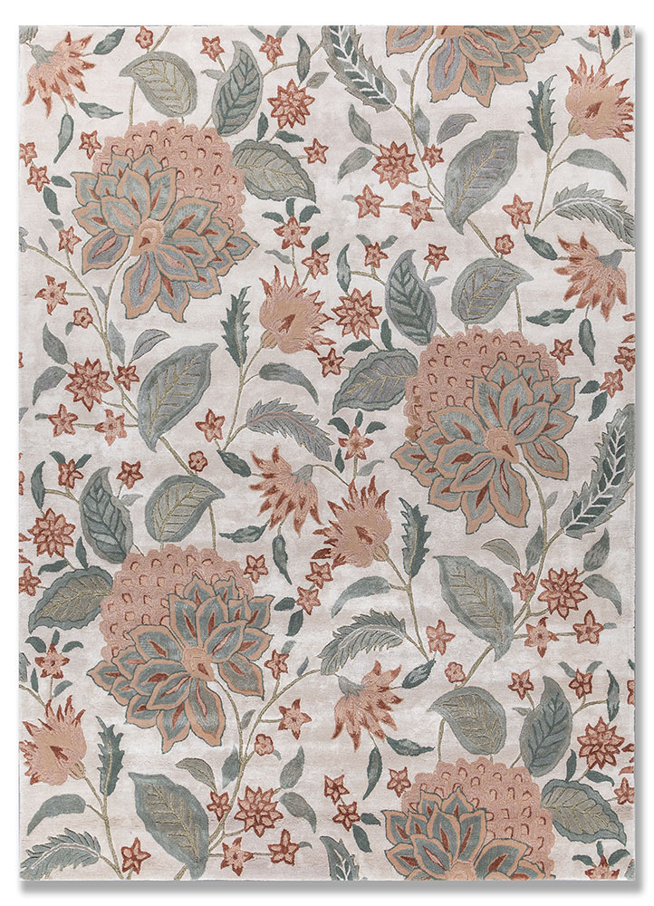 hacienda ivory wool and viscose Hand Tufted Rug - HeadShot