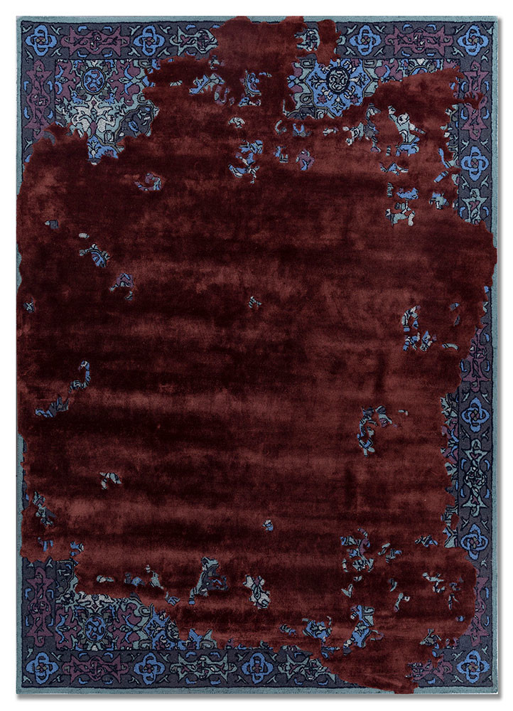  red and orange wool and viscose Hand Tufted Rug