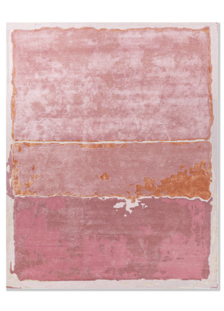  pink and purple wool and viscose Hand Tufted Rug