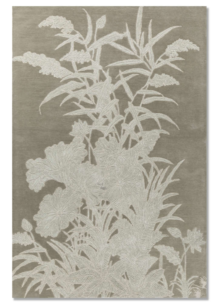  green wool and viscose Hand Tufted Rug