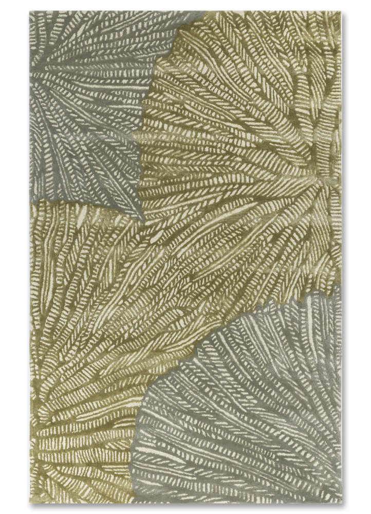  gold wool and viscose Hand Tufted Rug