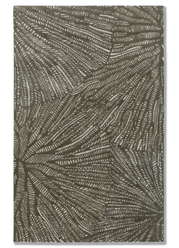  gold wool and viscose Hand Tufted Rug