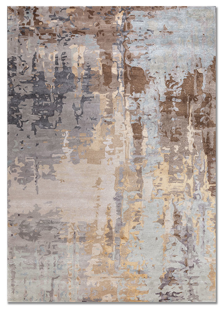  ivory wool and viscose Hand Tufted Rug