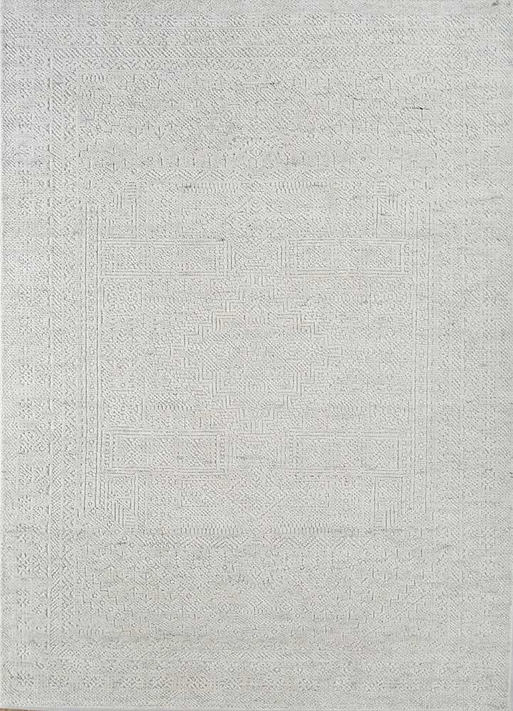  ivory wool Hand Knotted Rug