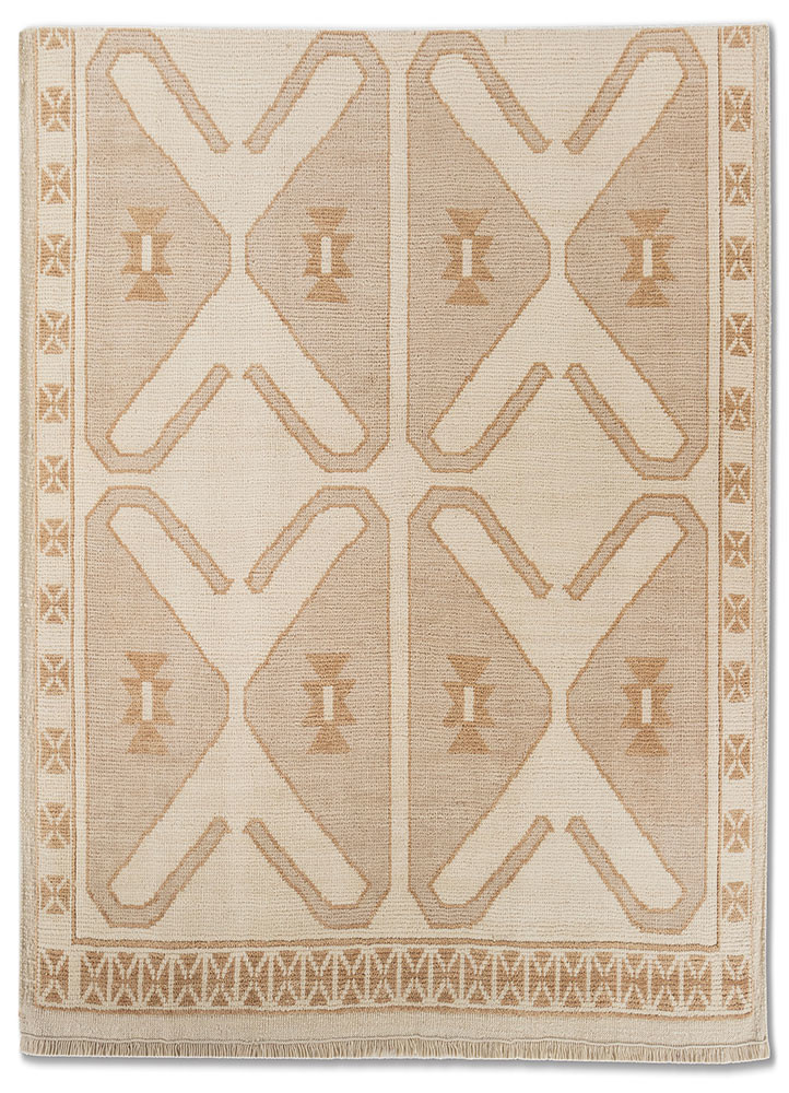  ivory wool Hand Knotted Rug