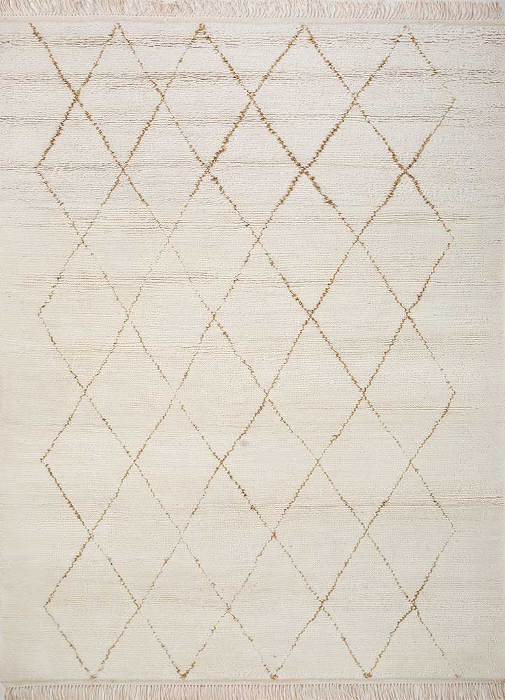 acar ivory wool Hand Loom Rug - HeadShot