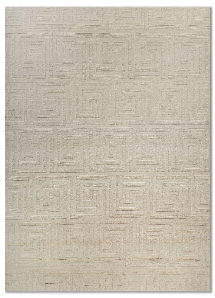  ivory wool Hand Knotted Rug