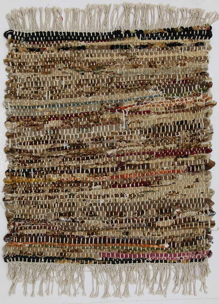 abrash multi wool and silk Flat Weaves Rug - HeadShot