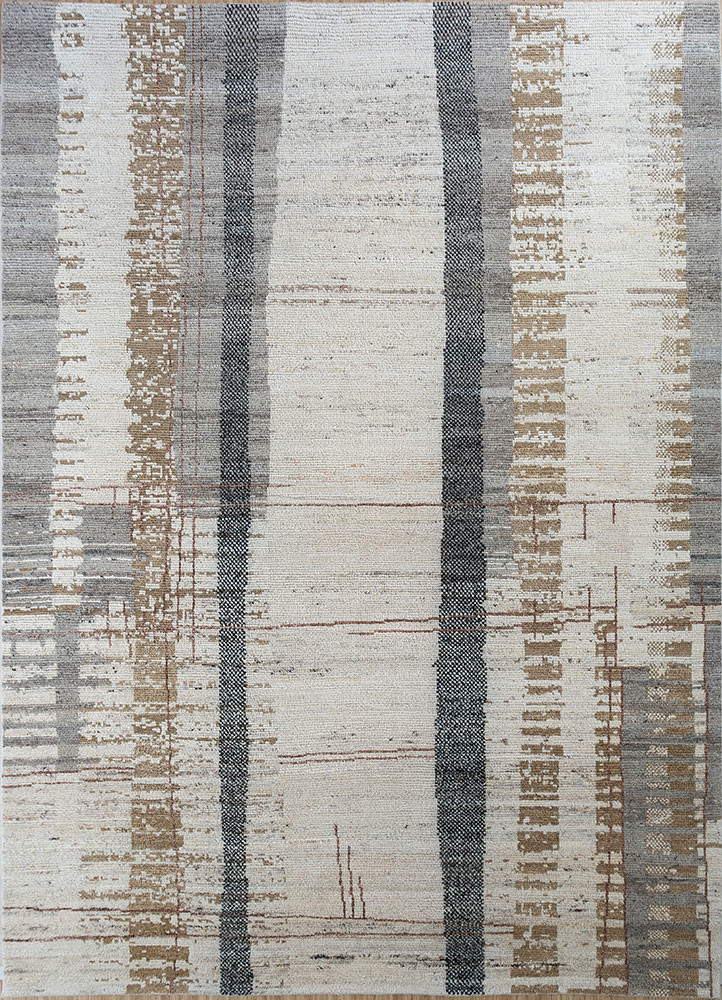  ivory afghan wool Hand Knotted Rug