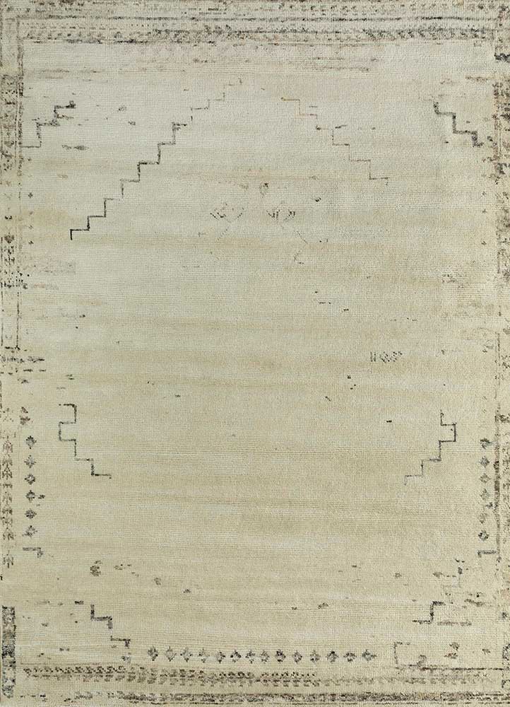  ivory wool Hand Knotted Rug