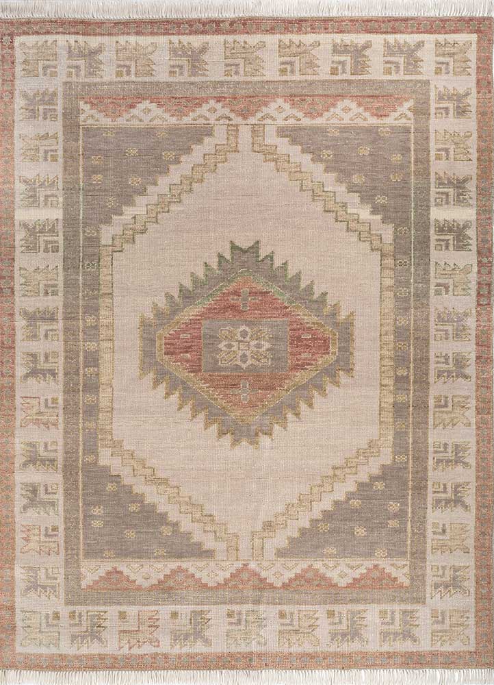 thyme gold wool Hand Knotted Rug - HeadShot