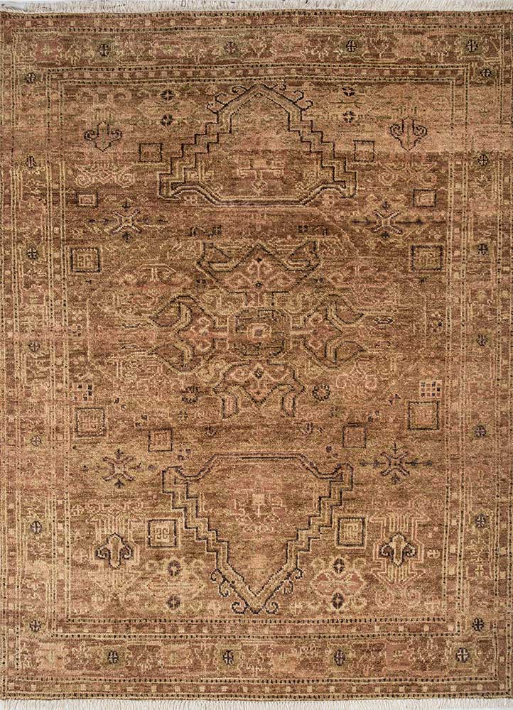 viscaya red and orange wool Hand Knotted Rug - HeadShot