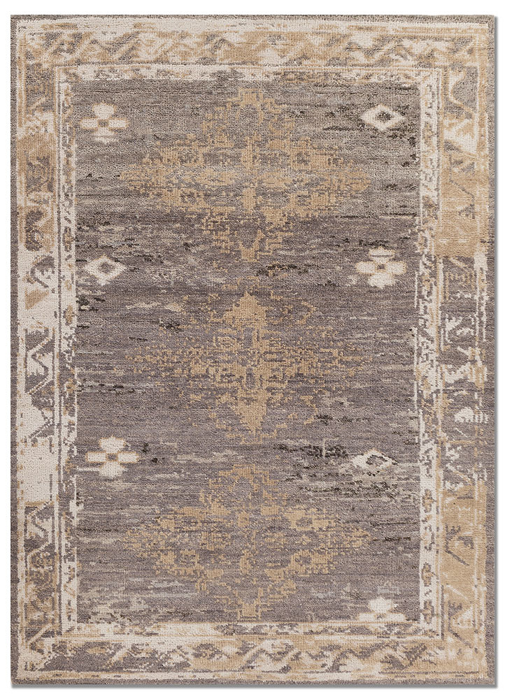  grey and black wool Hand Knotted Rug