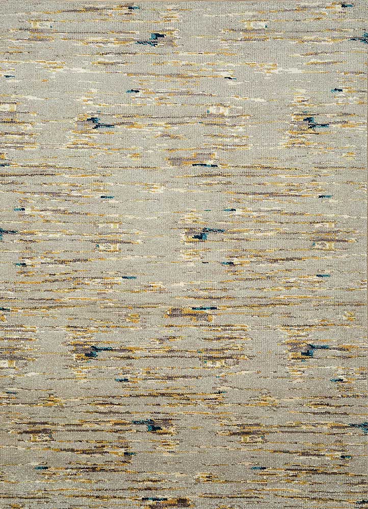  ivory wool and bamboo silk Hand Knotted Rug