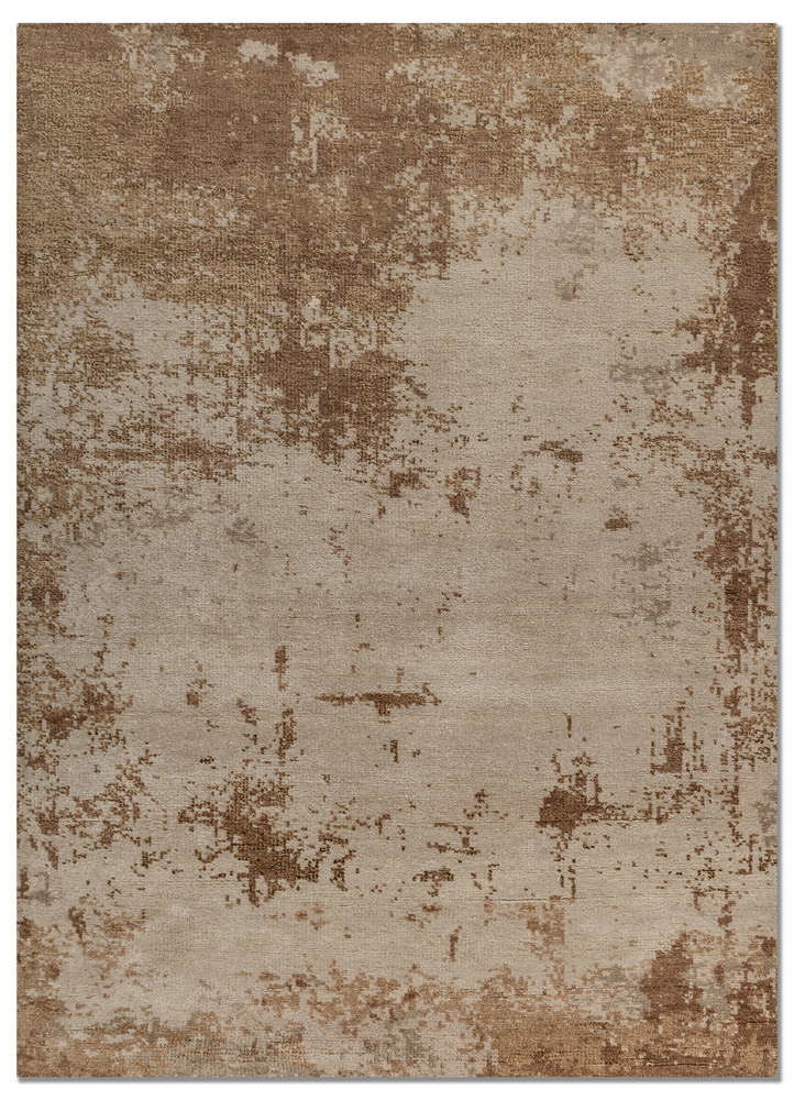  gold wool and bamboo silk Hand Knotted Rug