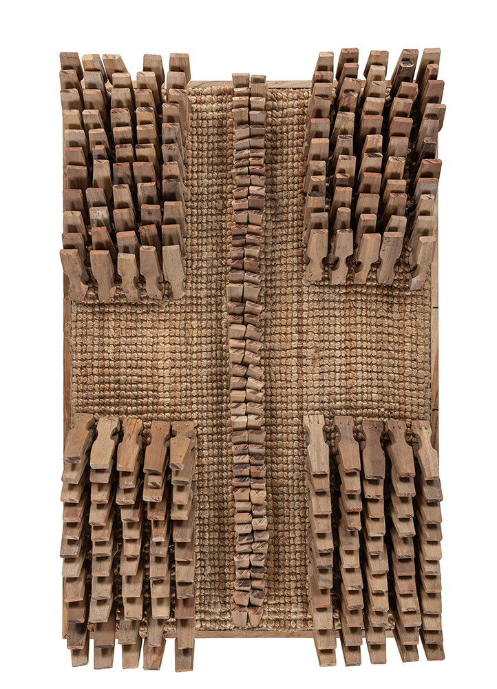  gold jute and hemp Wall Art Rug