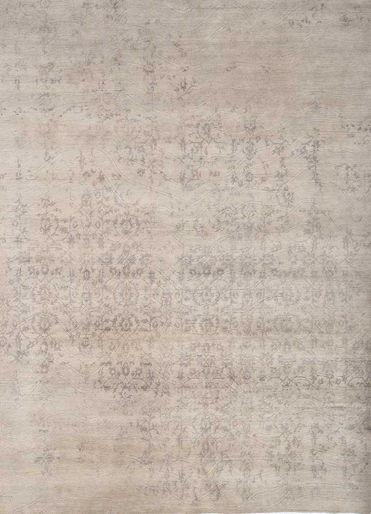 far east grey and black wool Hand Knotted Rug - HeadShot