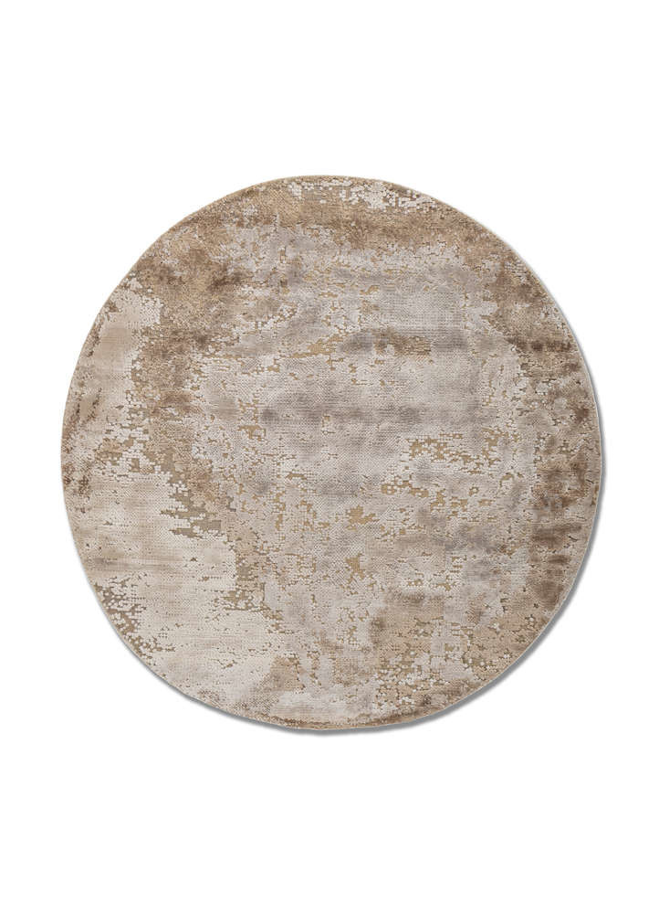 aprezo beige and brown wool and bamboo silk Hand Knotted Rug - HeadShot aprezo beige and brown wool and bamboo silk Hand Knotted Rug - HeadShot