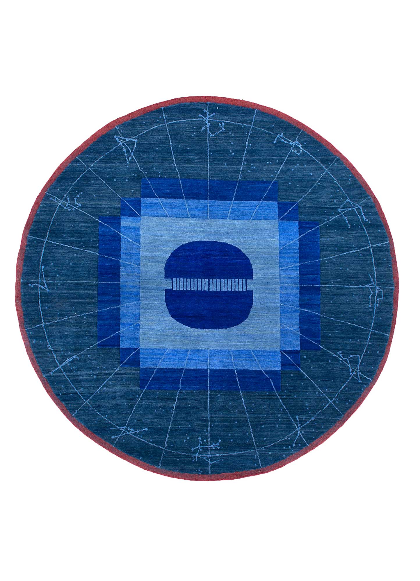 brahmaand blue wool Hand Knotted Rug - HeadShot