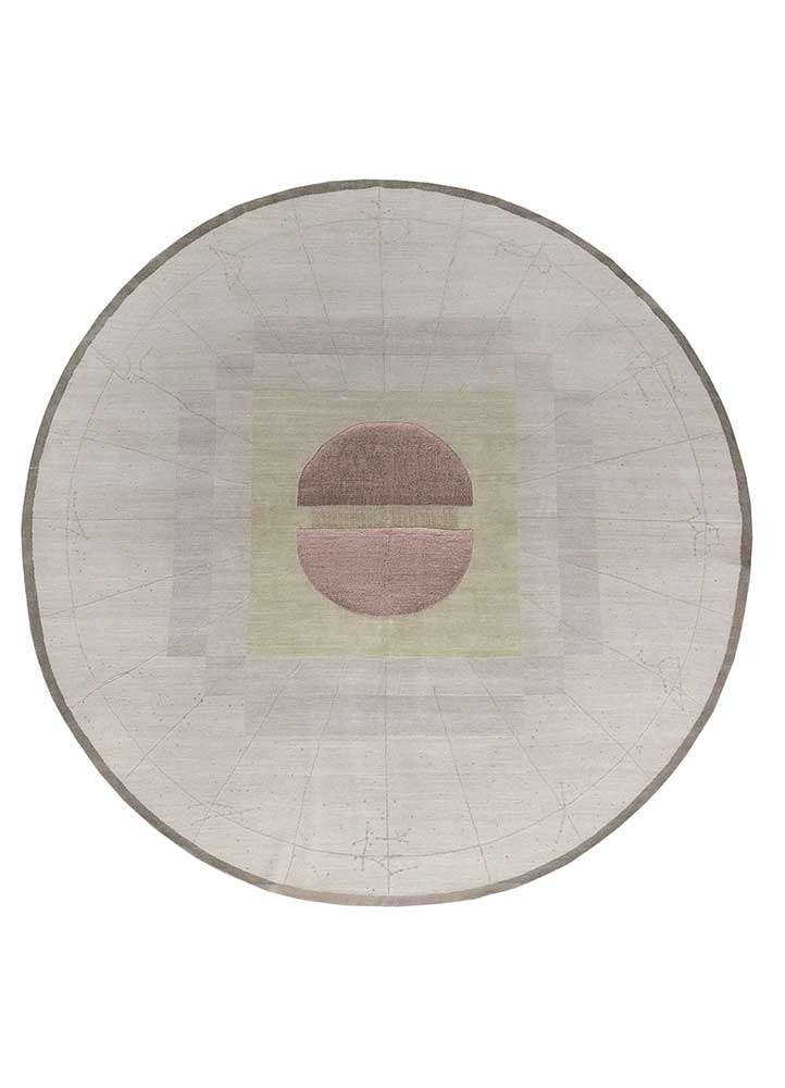 brahmaand ivory wool Hand Knotted Rug - HeadShot