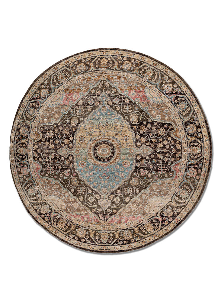 someplace in time beige and brown afghan wool Hand Knotted Rug - HeadShot someplace in time beige and brown afghan wool Hand Knotted Rug - HeadShot