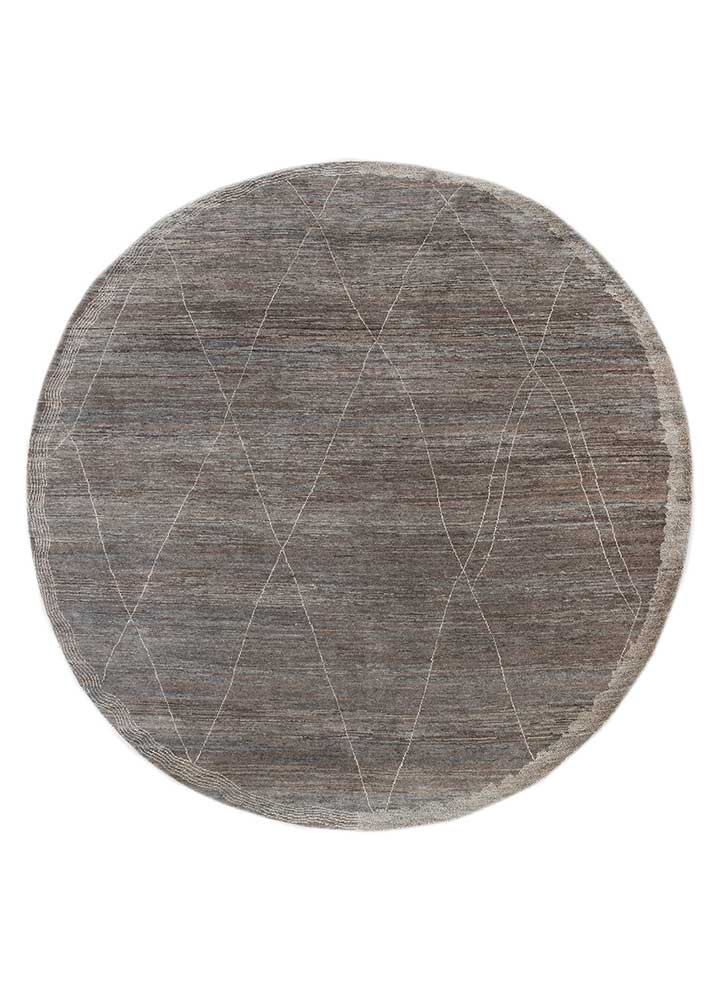 manifest beige and brown wool Hand Knotted Rug - HeadShot