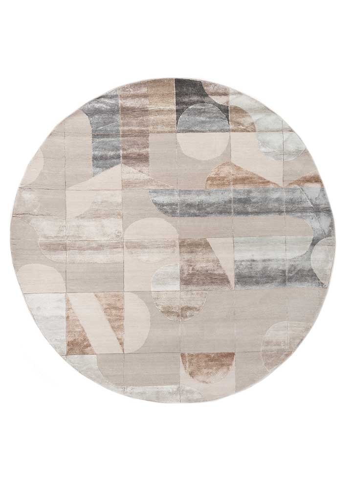 chaos theory by kavi grey and black wool and bamboo silk Hand Knotted Rug - HeadShot