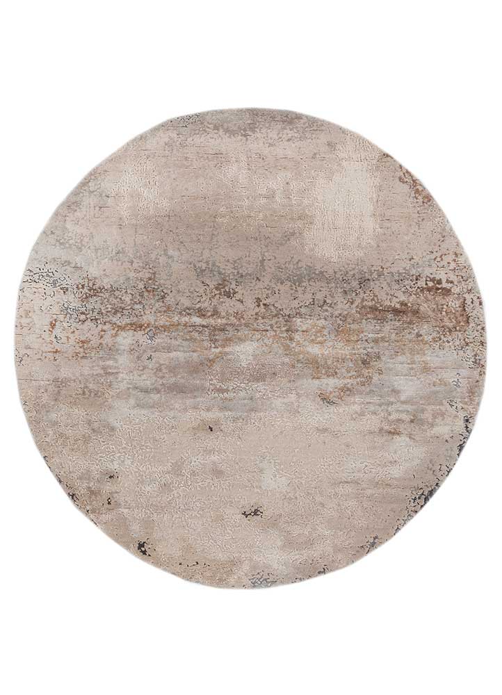 chaos theory by kavi ivory wool and bamboo silk Hand Knotted Rug - HeadShot