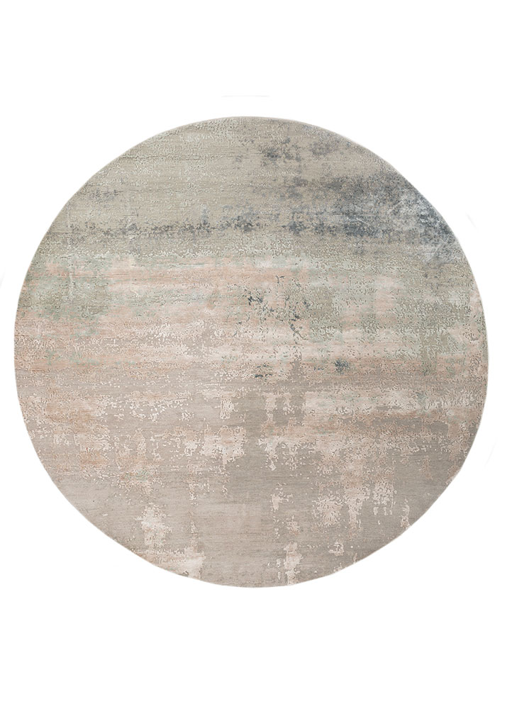  grey and black wool and bamboo silk Hand Knotted Rug