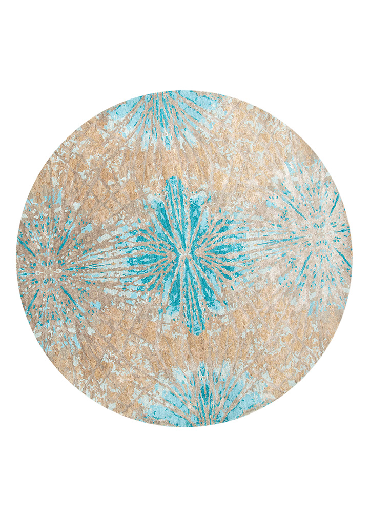 chaos theory by kavi green wool and bamboo silk Hand Knotted Rug - HeadShot