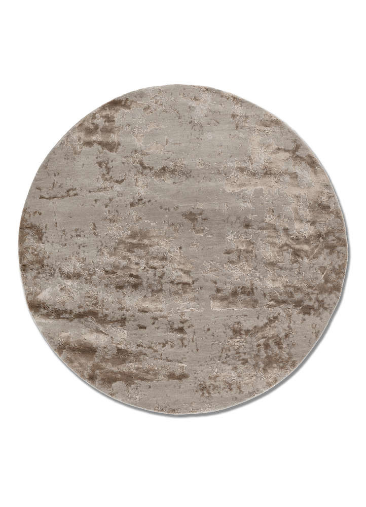  grey and black wool and bamboo silk Hand Knotted Rug