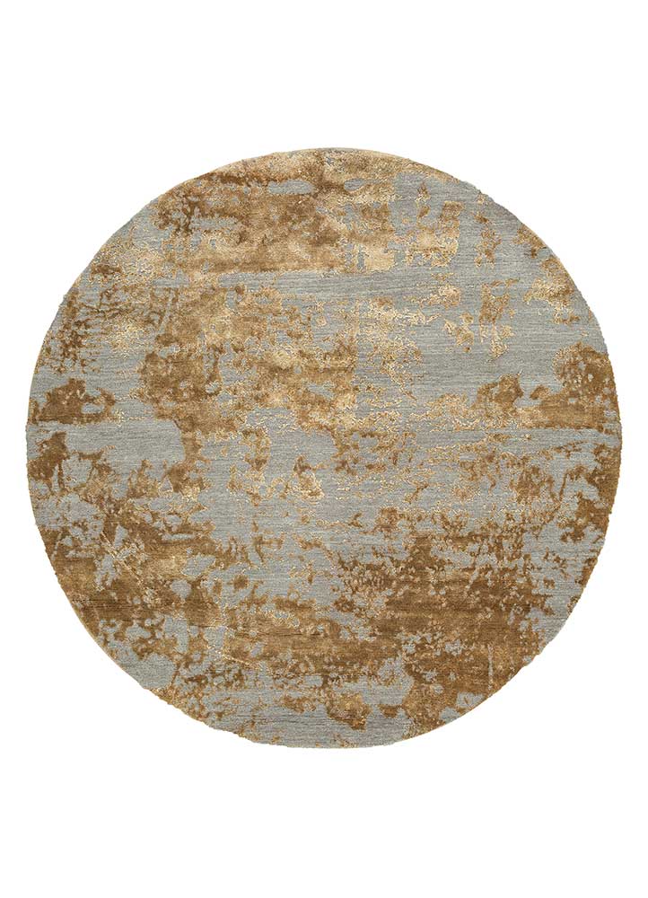 chaos theory by kavi grey and black wool and bamboo silk Hand Knotted Rug - HeadShot