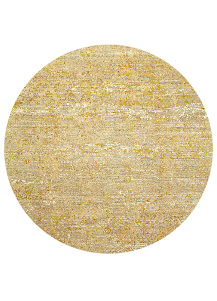 chaos theory by kavi gold wool and bamboo silk Hand Knotted Rug - HeadShot