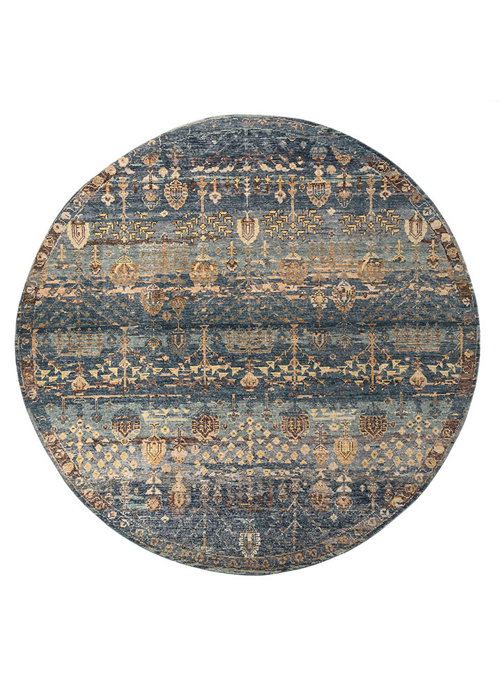 erbe blue wool Hand Knotted Rug - HeadShot erbe blue wool Hand Knotted Rug - HeadShot
